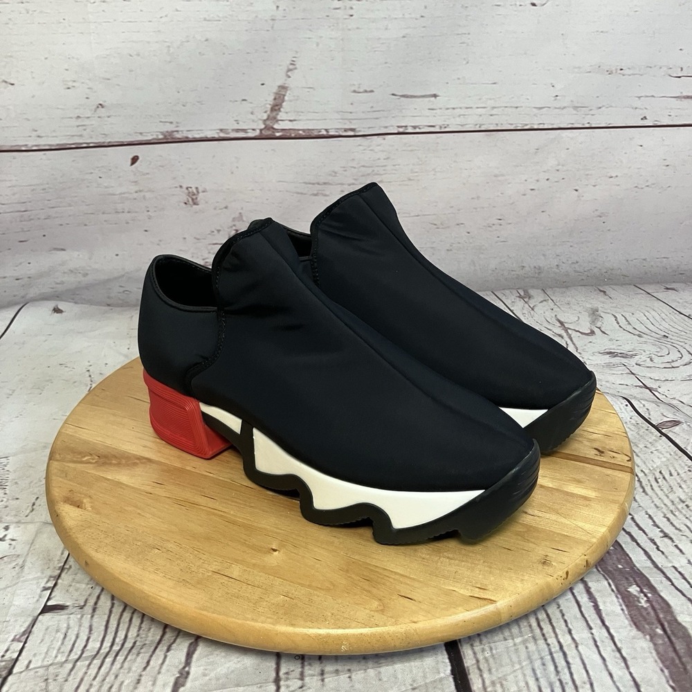 Iri NYC Black Red Neoprene Loafer Platform Shoes Size 39 EU Womens 9 Mens 6.5‎